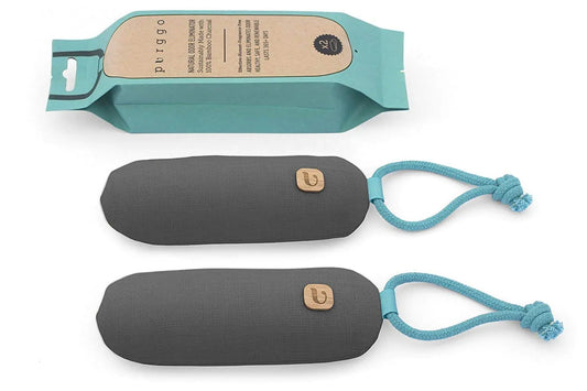Bamboo Charcoal Air Purifying Bag - Natural Odor Eliminator - Last 365+ Days - No Chemicals - Air Freshener for Shoes and Closet - Remove Odor Naturally - [2 Pack] [Gray]